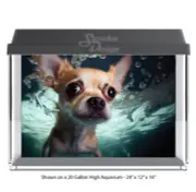 Swimming Chihuahua Dog Polyester Fish Tank Glass Backdrop Aquarium Background