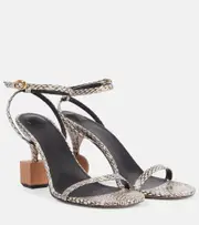 [Jacquemus] Jacquemus Bisou embossed leather sandals AU 6 beige