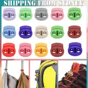 50Pcs Stopper Cord Lock Bean Toggle Clip Apparel Shoelace Cord Lanyard Clips AU