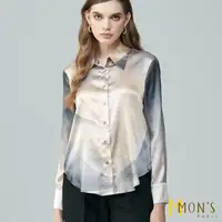在飛比找momo購物網優惠-【MON’S】高雅炫彩蠶絲襯衫(100%蠶絲)