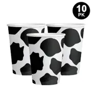 Cow Print Theme 250ml 9 OZ Paper Cups 10PK - Kids Birthday Party Tableware