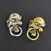 2.3cm Solid Brass Ocean's Tibetan Buddhism Head Screwback Rivets Religious Mask