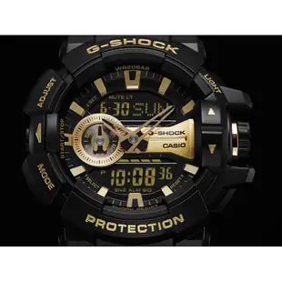 CASIO卡西歐 G-SHOCK 金屬系雙顯手錶-經典黑金