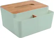 Rectangular Tissue Box Holder, Multifunction Facial Tissue Dispenser for Dining Room, Kitchen, Bedroom, Home Décor (Green)