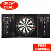 Wood Dart Board Cabinet Professional Bristle Dartboard Game Home Indoor Outdoor