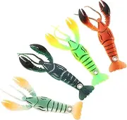 BELLIFFY 4pcs Portable Lobster Fishing Artificial Soft Baits for Freshwater Fishing Lightweight Versatile Fake Baits for All Fish Types