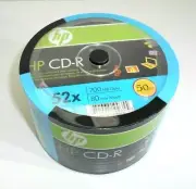 HP 52X CD-R Discs 700MB 80min 50pc Blue Branded Logo CDR CD Music Games Video BN