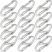 Alpinleux 12 Pcs Zipper Clips Anti Theft Deterrent, Dual Opening Zippers Pull Replacement, Zipper Locks for Backpacks, Camping, Suitcases (Silver)