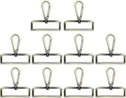uxcell 10pcs Metal D Ring Lobster Claw Clasps 2.01" (51mm) Zinc Alloy 360 Degree Swivel Trigger Push Gate Snap Hooks for Keychains Jewelry Strap DIY Crafts, Yellow