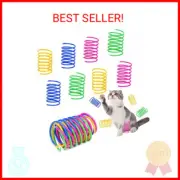 40 Pack Cat Spring Toy, Interactive Cat Toy for Indoor Cats Plastic Coils Colorf
