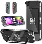 GLDRAM Dockable Clear Case Compatible for Nintendo Switch 2 (2025), [Thickened Version] Protective Hard Shell PC Slim Protector Skin for Switch 2nd Gen Console & Detachable Joycon - Crystal