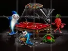 funny animals fish sharks playing pool billiard ceramic tile mural backsplash