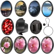 Opteka 55mm 5PC Filter Kit & 4PC Closeup Set for Olympus ED 75mm f/1.8 Lens