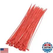 100 Pieces 8 Inch Red Zip Ties Self Locking Nylon Cable Ties UV Resistant Zip
