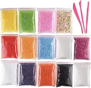 14 Pack Micro Polystyrene Styrofoam Beads Small Foam Balls Slime Beads Set with 3 Slime Tools