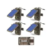 Stealth Cam Lithium Solar Power Panel (4-Pack) Bundle with Card Reader Compat...