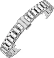 [BHUTMPJK] HPEPGCUCNT Fit For Tissot T094 Fit For Flamingo Series stainless steel Strap 1853 Women's Watch Band T094.210A Solid Precision Steel Watch Chain 12mm