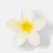 White Frangipani Claw Hair Clip