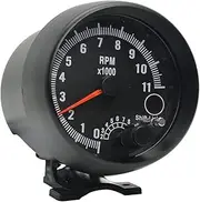 ALAGPNPMZH 3.75 Inch Car Tachometer Gauge 7 LED Colors Adjustable 0-11000 RPM for 1/2/3/4/5/6/7/8 Cylinder Meter Racing Speedometer(Black)