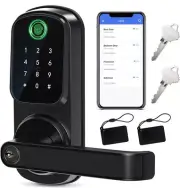 IRONZON Keyless Smart Entry Door Lock with Handle Fingerprint Password & App
