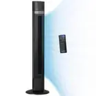 Lasko Tower Fan 12.5"x12.5"x47.51" 4-Speeds in Black w/Oscillating Remote+Timer