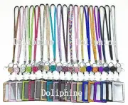 3 in 1 Bling Rhinestone LANYARD with Retractable Reel & Vertical ID Badge Holder