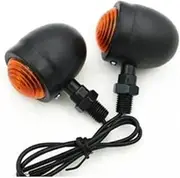 Motorcycle Indicators Flowing Turn Signal Lights Turn Signal Indicator Light Amber Motorbike Blinker 12v Lamp For Cafe Racer(One pair black)