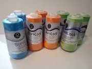 SURE LOCK 100% Spun Polyester Thread - Overlock Machines 8 spools-3000 Yds each