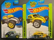 Hot Wheels ZAMAC 2014 Custom Volkswagen Beetle Mooneyes P23 & Yellow (2)