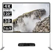 Costway 120"/306cm Projector Screen Stand 16:9 HD Indoor Outdoor Projection Movie Screen Home T