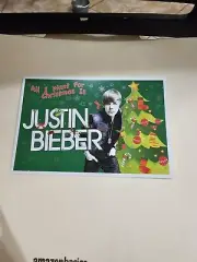 Qty 1 - Justin Bieber Christmas Postcard