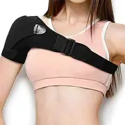 【2 Pack】 Sports Shoulder Support Brace for Men and Women - Support and Compression Sleeve for Torn Rotator Cuff, AC Joint Pain Relief - Adjustable Shoulder Wrap, Universal,Black