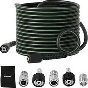 Flexible Pressure Washer Hose 1/4'', Kink Resistant 3600 PSI Power Washer Hose Extension Replacement Hose with M22 14mm Fittings & 3/8'' Quick Connect Kit For Gas Electric Pressure Washer(100FT）