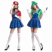 Womens Mario And Luigi Cosplay Costume Green XL