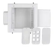 45-0051-WH Expandable Media Box with Duplex Receptacle, Low Profile Design for W