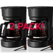 2 PACK 5-Cup Fast Brew Coffee Maker –Quick Heat, Anti-Drip & Detachable Funnel &