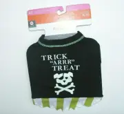 NWT NEW Dog Halloween Costume XS Pet Trick "Arrr" Treat Glow the Dark Pirate