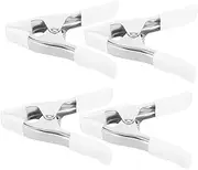 Angoily 4 Pack Heavy Duty Plastic Clamps 4 Inches Nickel Plated Photo Booth Backdrop Clips for Woodworking Hanging Diy Projects