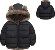 GDSCSKKS Boys and Girls Hooded Down Jacket,It Can Be Worn Inside and Outside,Children's Winter Coat,Suitable for Height of 90-130cm (Color : Black, Size : 90cm)