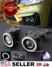 3" White DRL COB LED Halo Ring Projector Fog Light Lamp w/ Wire For Mini Land Ro (for: Mini)