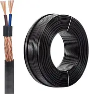 Oxygen-Free Copper Shielded Wire, 2 Core, 0.3-1mm², 30ft-165ft, Flame Retardant Insulated Signal Cable for Audio, Control, and Instruments(0.75mm²-2C,100ft)