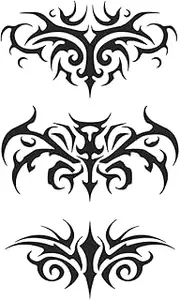 Cool Tattoos,Flame Pattern HC-HC-597,Flame Tattoos,Lasts 1-2 Weeks,Real Tattoo Look,Resilience,Water-Resistant,18 x 11 cm