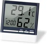 Digital Hygrometer Clock Indoor Thermometer Temperature Humidity Gauge Large Lcd Display Wall Thermometer Humidity Monitor Battery Operated