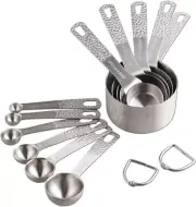 Measuring Cups and Spoons Set 11, 18/8 Stainless Steel Measuring Cups and Spoons