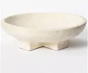 Studio McGee Terracota Cross Base Bowl Off White (3 1/2" H x 12 1/2" D)