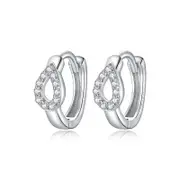 Sterling Silver Teardrop Huggie Hypoallergenic Earrings