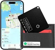 1PCS Mini Wallet Tracker Card, Worldwide Tracking, Luggage Tracker with Lanyard Hole, Works with Find My (iOS only), Item Locator for Suitcase, ID Card, Rechargeable, Wireless Charging