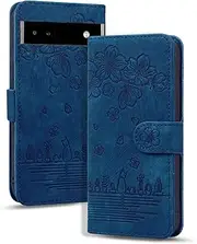 YBFJCE Wallet Case for Google Pixel 7a,Magnetic Folio PU Leather Case Wallet Flip Cover with Card Holder,Protective Phone Cover for Google Pixel 7a,Royal Blue
