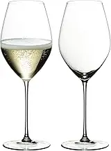Riedel Veritas Champagne Machine-Made Crystal Wine Glass, Clear – Enhances Champagne Bubbles & Aromas – Premium Crystal for a Luxurious Toast – 459 ml Capacity (Pack of 2)