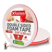 Double Sided Foam Tape for Crafts Card Making 1/4 Inch x 50 Feet 3-Pack 150ft...